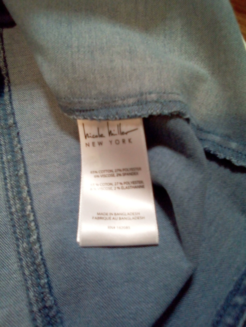 Nicole Miller New York Medium Denim Vest Tie Front Sleeveless Top Medium Blue - Picture 5 of 10